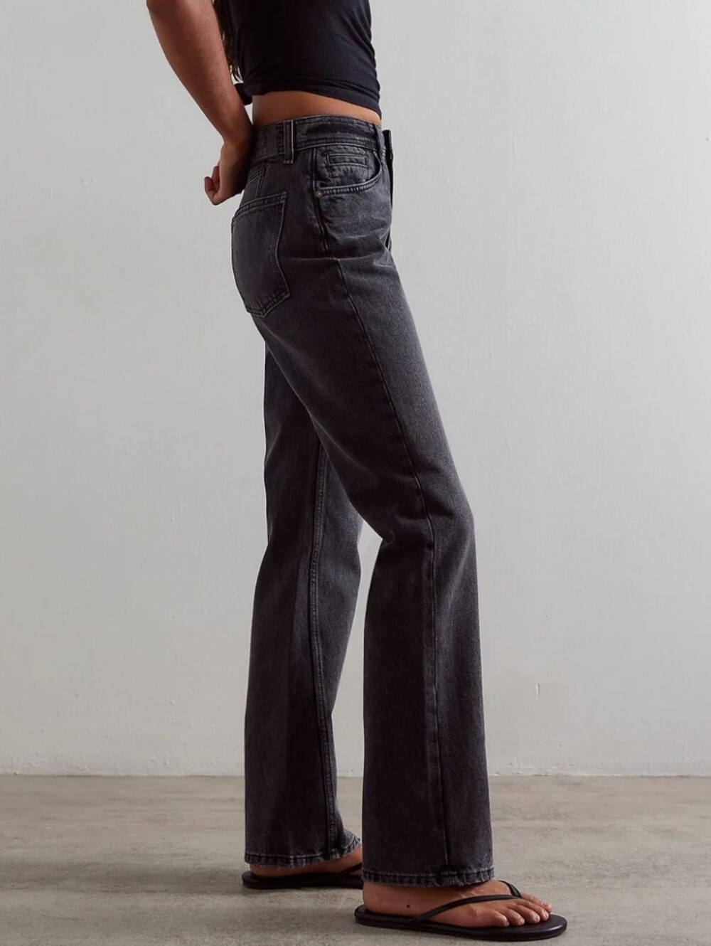 We The Free Xena High Rise Slim Straight Jeans Dark Night 26 Cotton Denim Gray